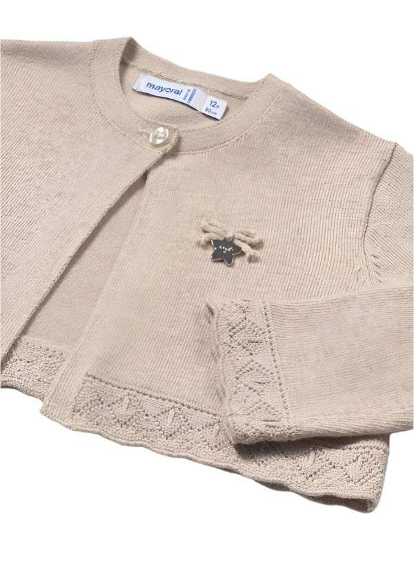 Baby Knit Cardigan: Root Heather