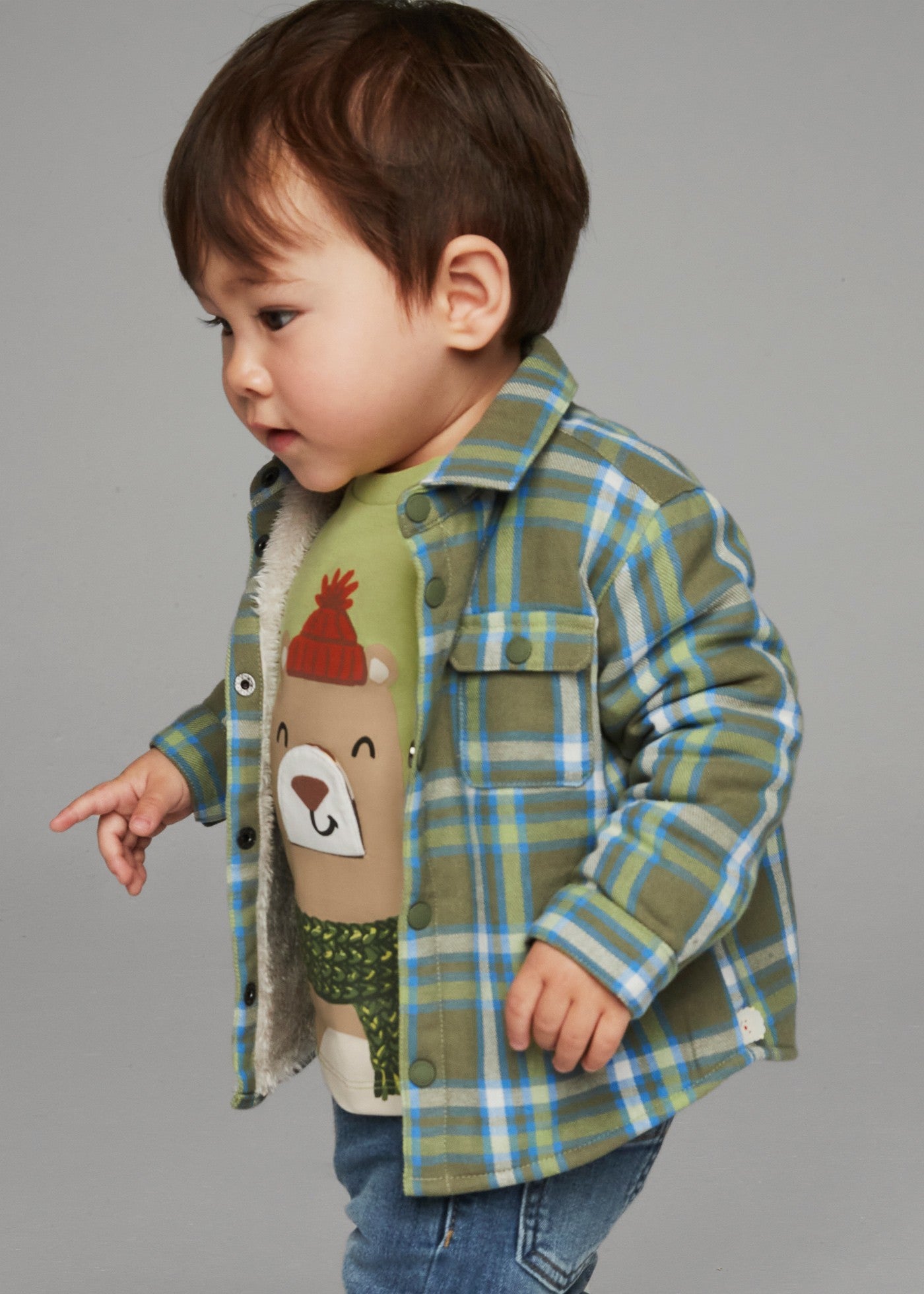 Baby Lined Overshirt - Forest