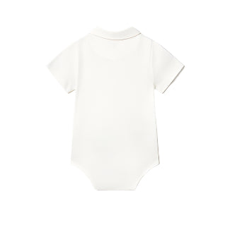 Baby Polo Collar Bodysuit- Cream