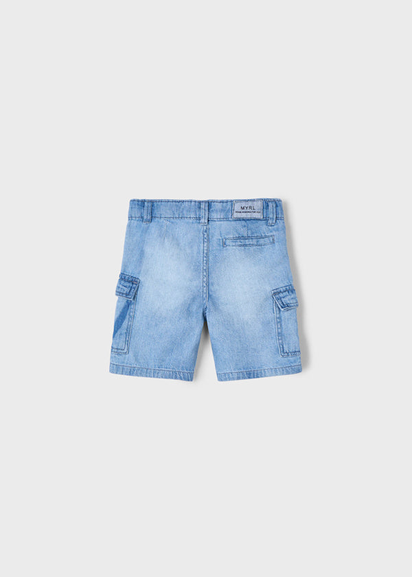 Denim Cargo Short: Bleach