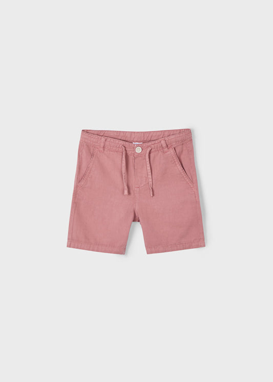 Linen Drawstring Shorts: Guava