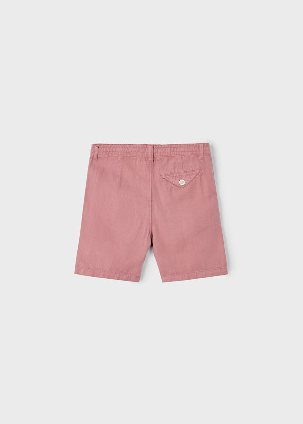 Linen Drawstring Shorts: Guava