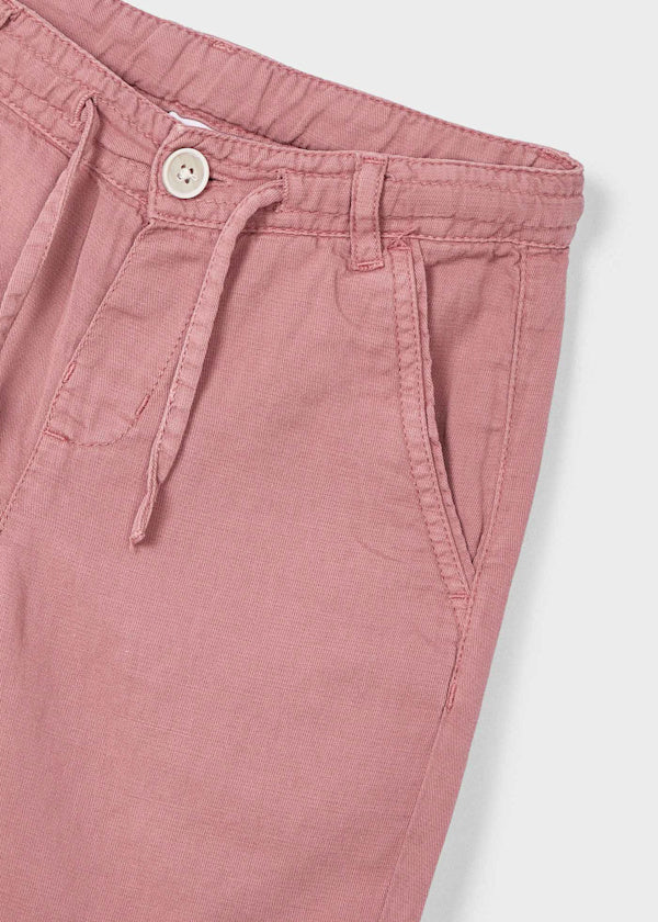 Linen Drawstring Shorts: Guava