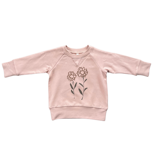 Hand-Drawn Daisy Raglan Sweatshirt