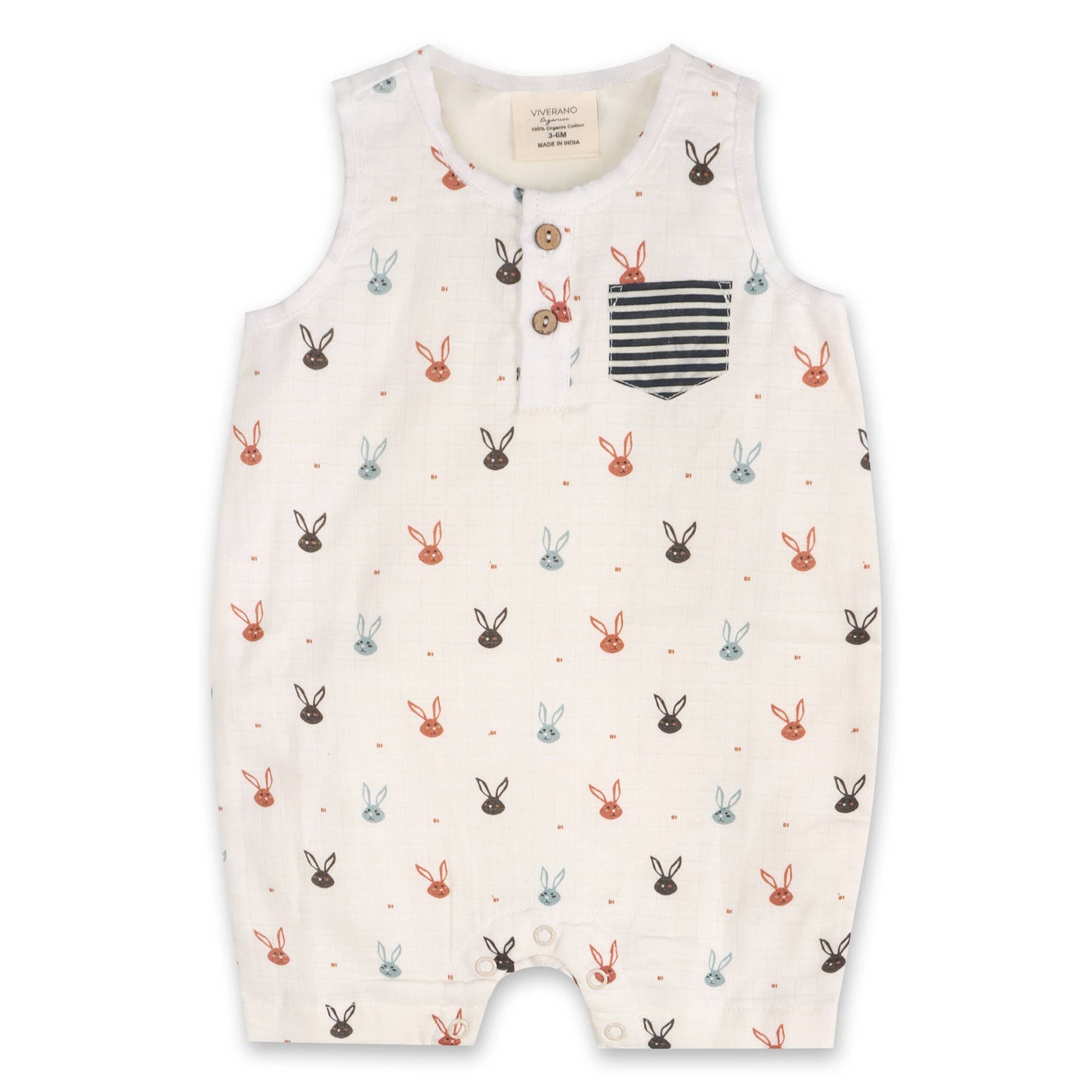 Mini Bunnies Short Baby Romper (Organic Muslin)