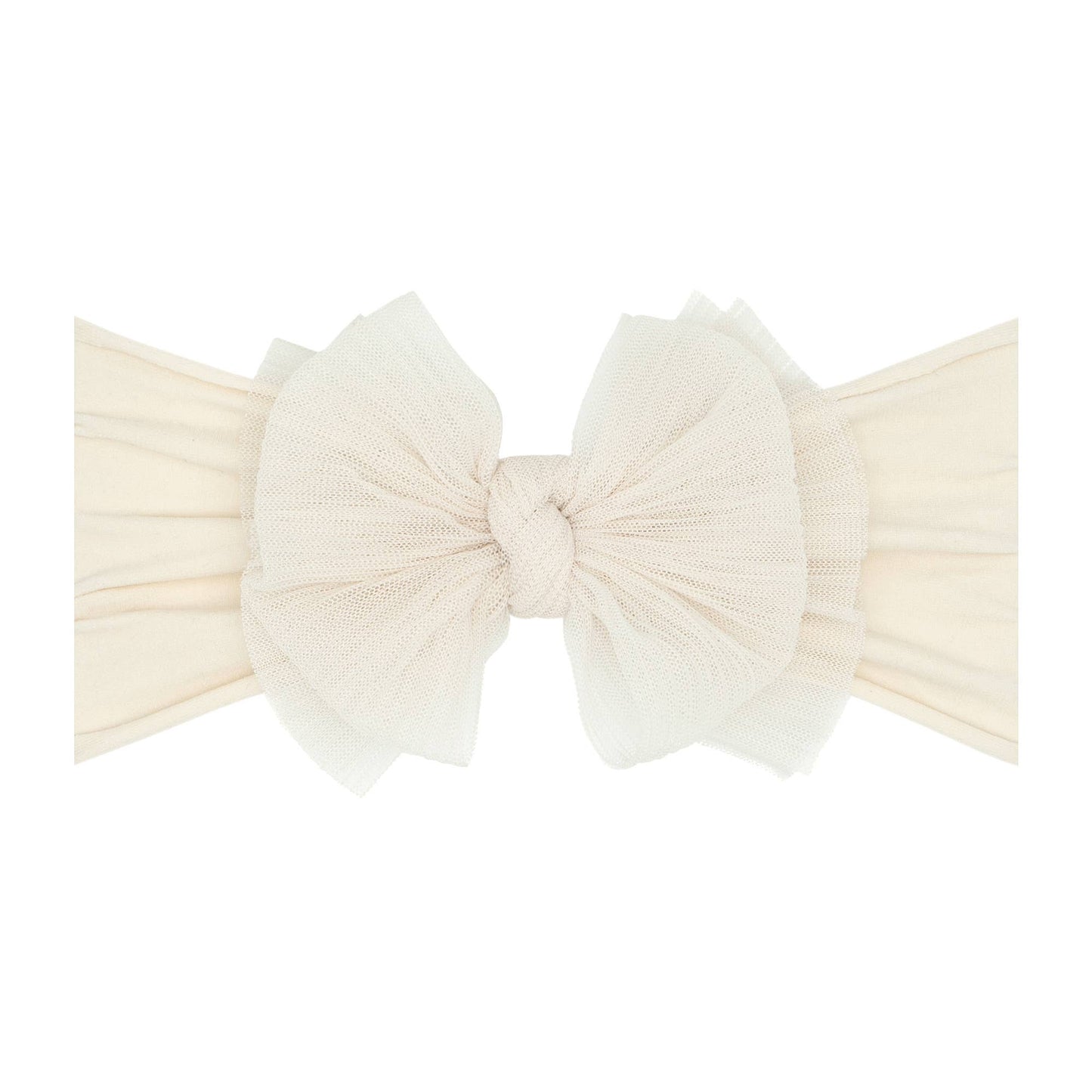 Pleated Oatmeal Tulle FAB soft nylon headband