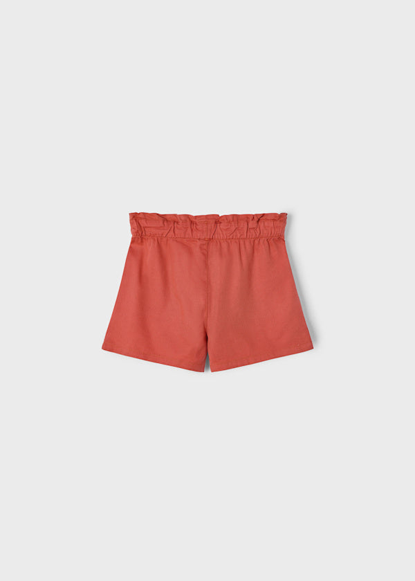 Paper Bag Waist Short: Brick red