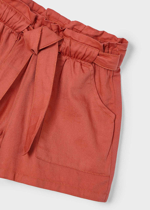 Paper Bag Waist Short: Brick red