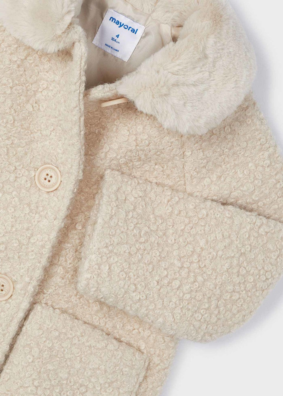 Girls Almond Shearling coat