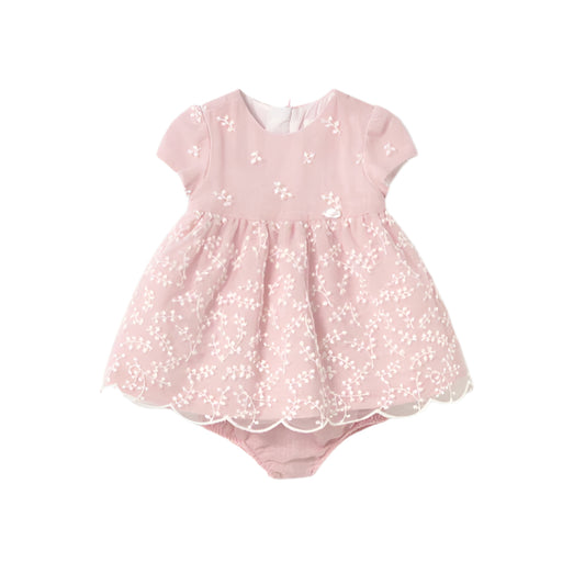 Lace Baby Dress-  Rose Pink