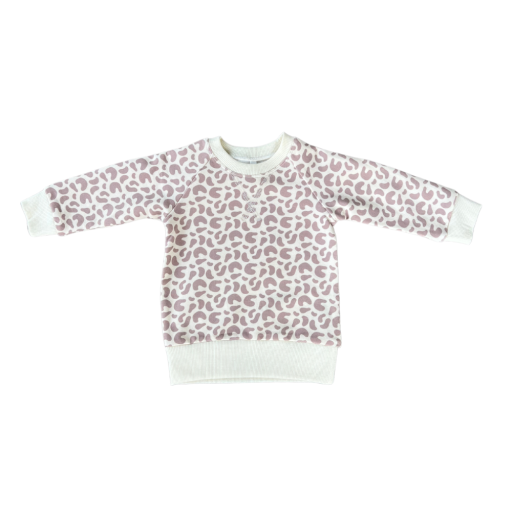 Girls Fleece Sweatshirt: Lilac Leopard