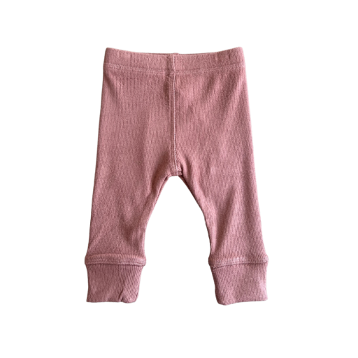 Ribbed Baby Leggings: Pale Brick