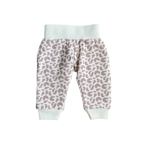 Fleece Baby Sweatpants: Lilac Leopard