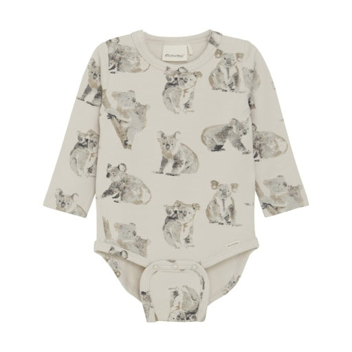 Baby BODY Suit LS AOP SWEAT: MOONBEAM