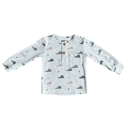 Long Sleeve Henley Baby Shirt: Sneakers