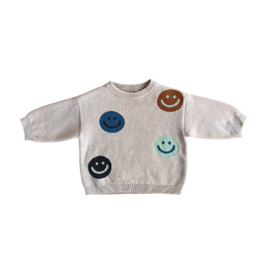 Knit Sweater: Smiley Faces