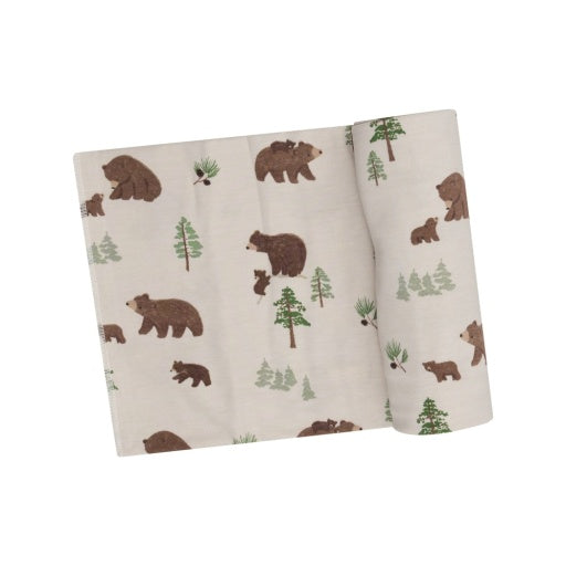 Sweet Brown Bears - Swaddle Blanket: Beige