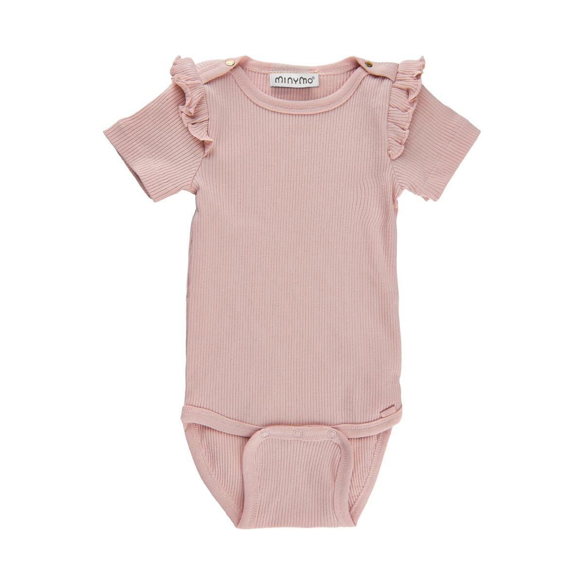 Rose Ruffle Shoulder Rib Onesie