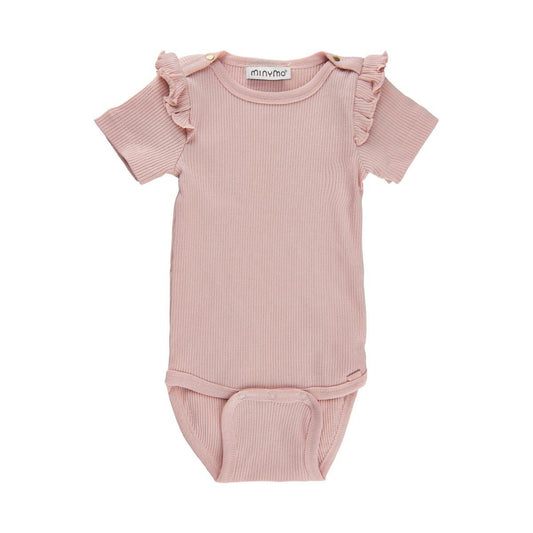 Rose Ruffle Shoulder Rib Onesie