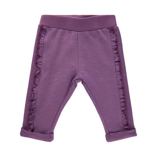 Ruffle Trim pants: Grape Jam