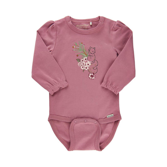 Floral Squirrel Onesie: Mesa Rose