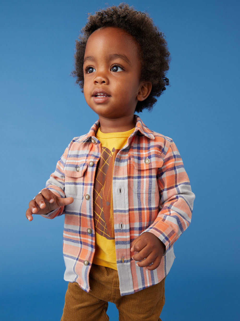 Flannel Button Up Baby Shirt: Kobe Plaid