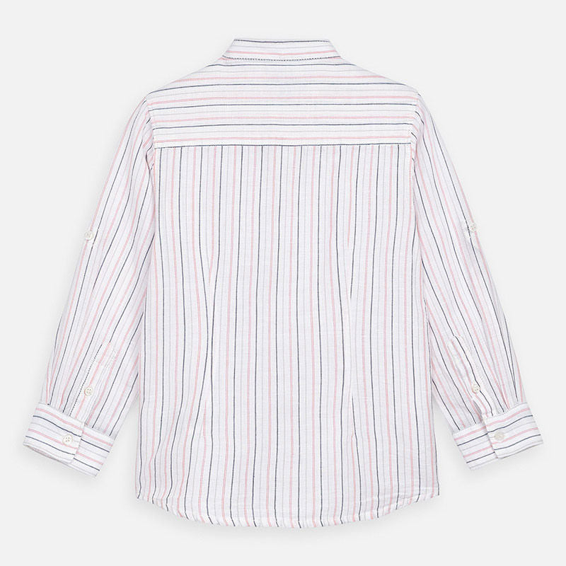 Coral L/s linen mao shirt