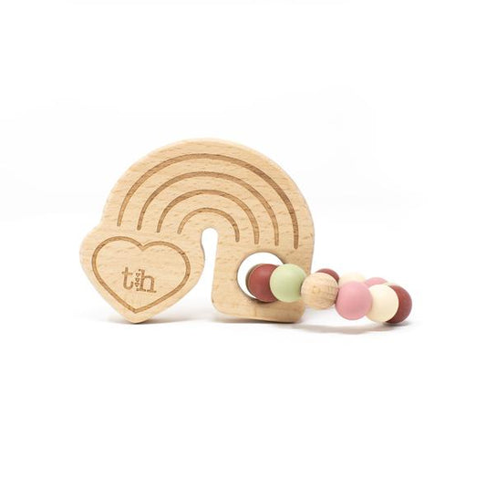 Rainbow Teething Ring - Dusty Rose