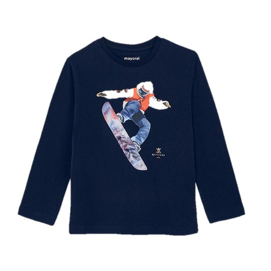 Snowboard Reflective T-shirt: Navy