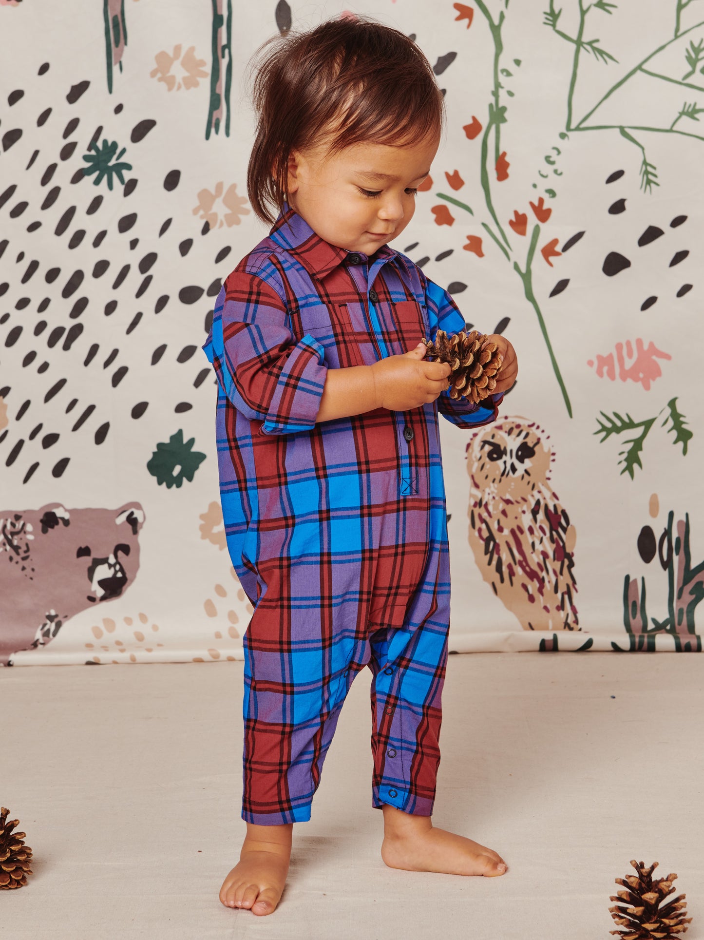 Family Plaid Buttoned Baby Rom: Family Plaid