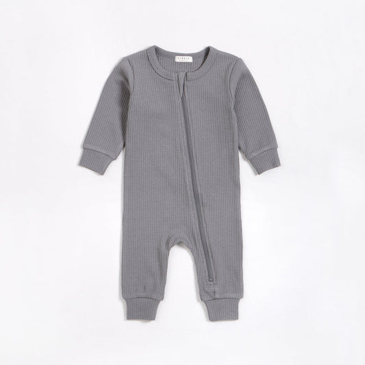 Baby L/S Coverall: Medium Grey