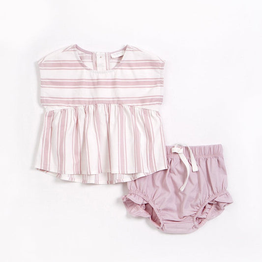 Lavender Stripes L/weight Twill Outfit Set