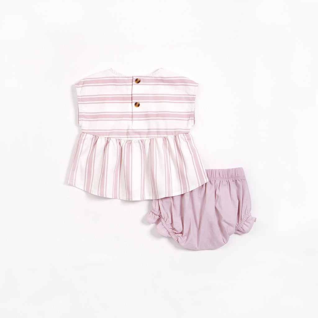 Lavender Stripes L/weight Twill Outfit Set