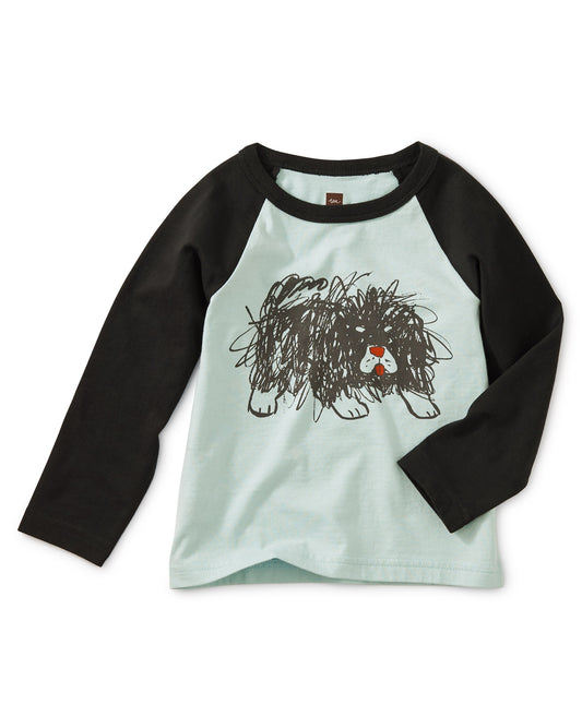 Scribble Dog Grphc Raglan Tee - Skylight