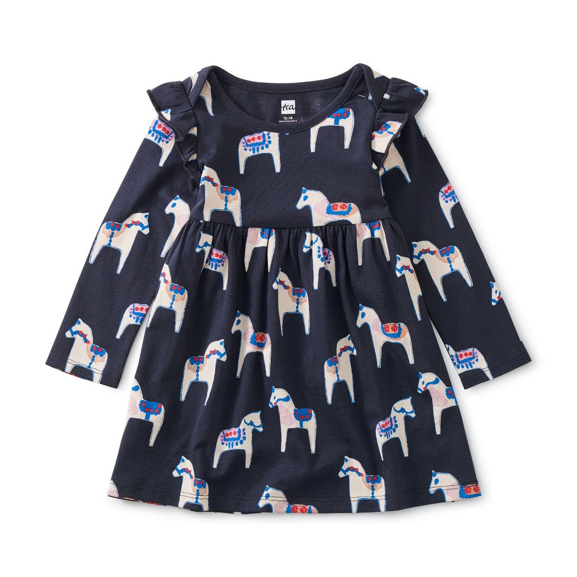 Ruffled Up Baby Dress: Painted Dala Horse