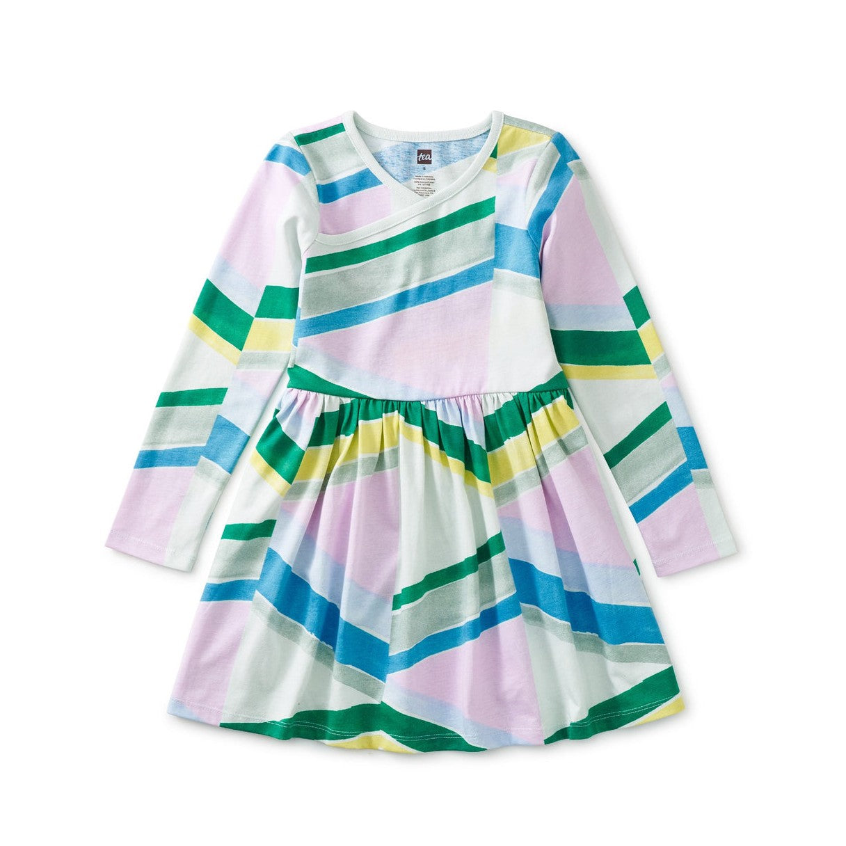 Wrap Neck Dress: Northern Lights Chevron