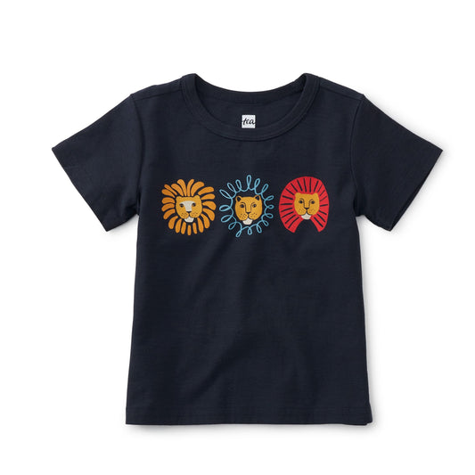 Lion Masks Baby Graphic Tee: Indigo