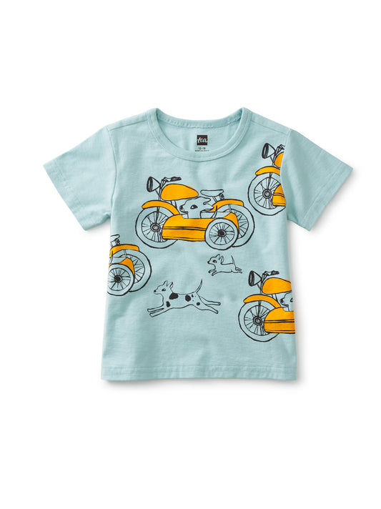 Chasing Motos Baby Graphic Tee: Canal Blue