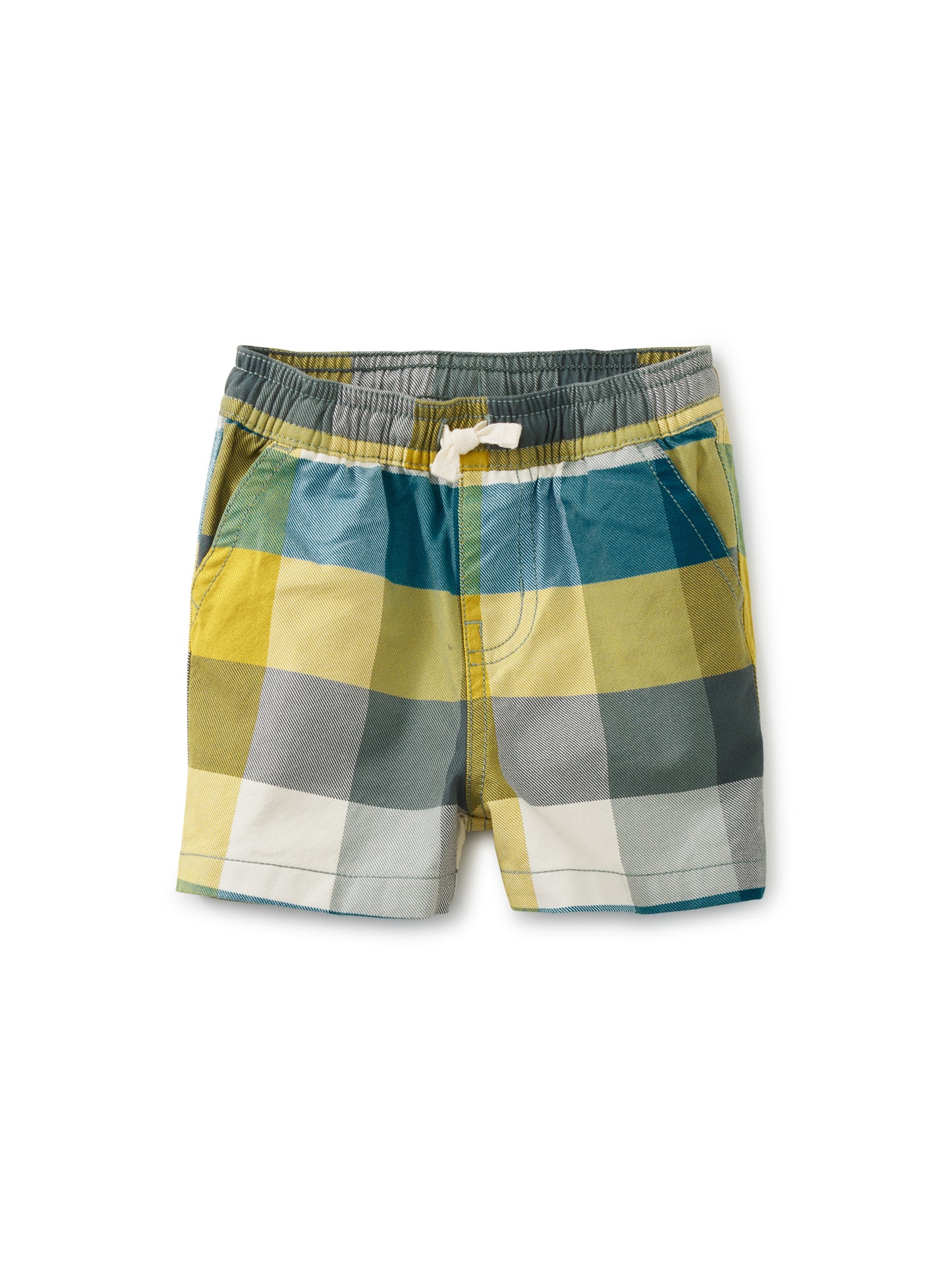 Plaid Discovery Baby Shorts: Seaside Plaid