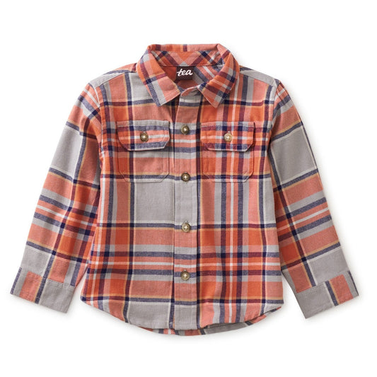 Flannel Button Up Baby Shirt: Kobe Plaid