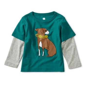 Layered Dog Baby Graphic Tee: Scuba