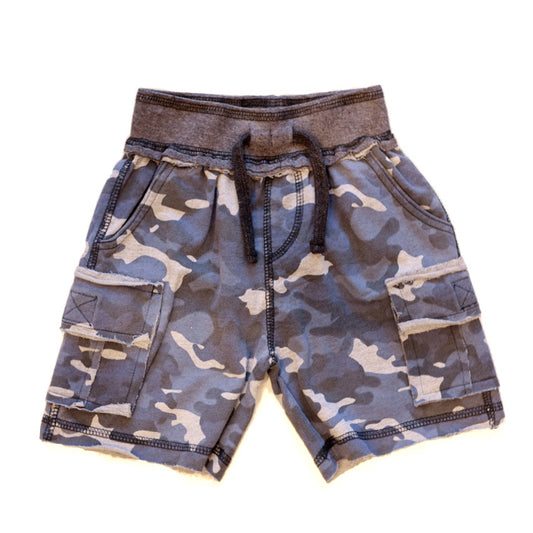 Distressed Camo Shorts / Navy Camo