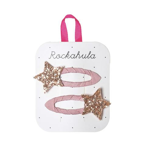 Star Burst Glitter Clips Pink