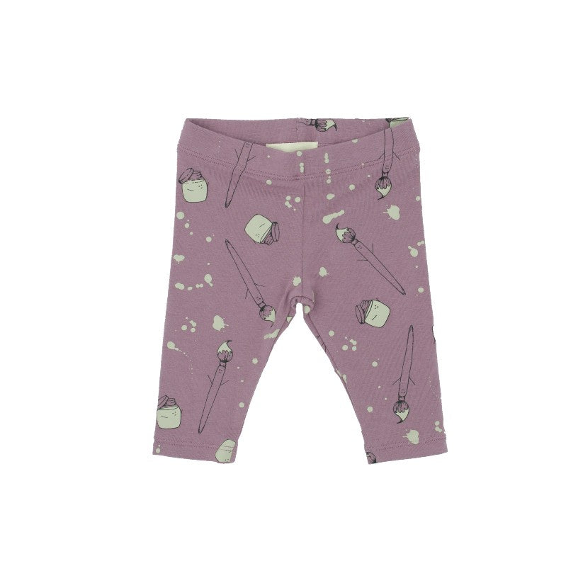 The Bamboo Legging; Mauve Print