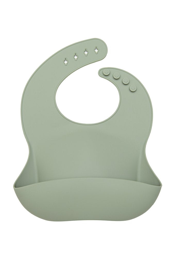 Silicone Bib - Silver Sage