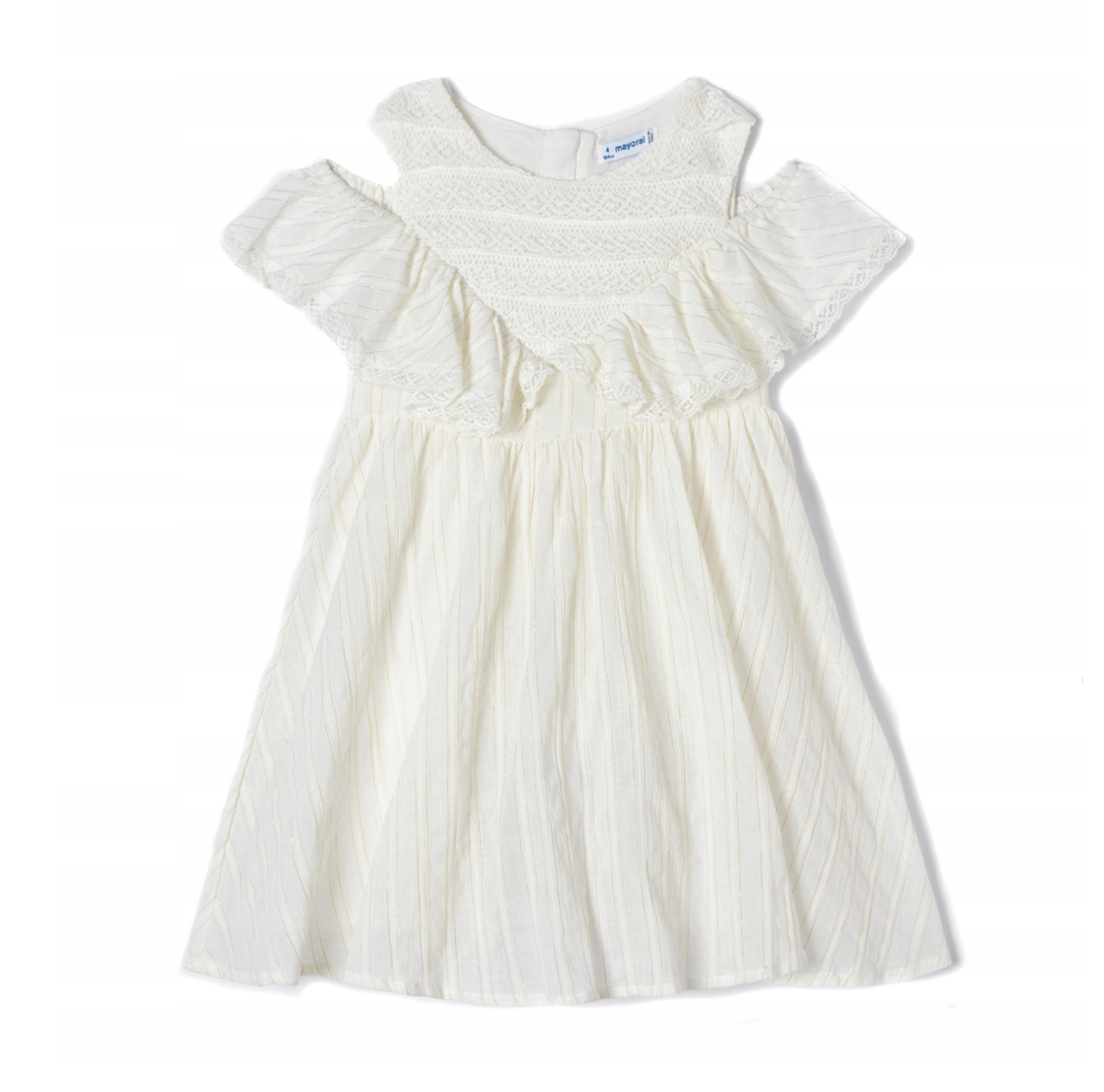 Ruffle Shoulder Dress: Natural