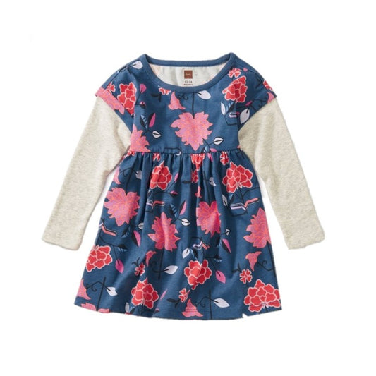 Printed Lyred Sleeve Bby Dress - Tibetan Floral