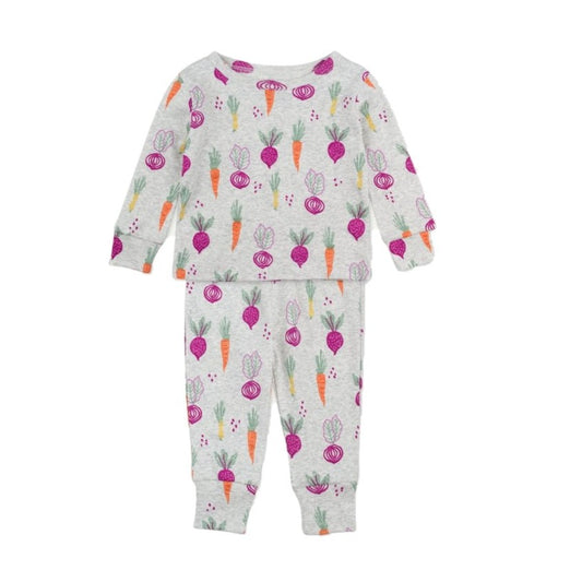 Girl Veggie Pajama Toddler: Oat Heather