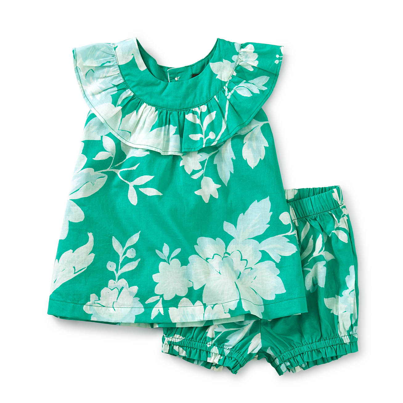 Ruffle Neck Baby Set: Porto Floral